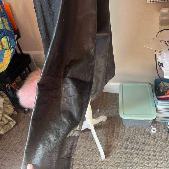 CO Men's Black Leather Biker Jacket Size 48 - Picture 7 of 7